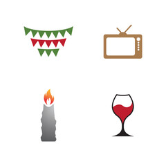 Set of Christmas icon vector logor illustration template design