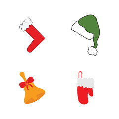 Set of Christmas icon vector logor illustration template design