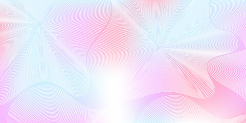 White Abstract Background with Gradient Line Pattern, Vector Round Shape Waves on Blue and Purple Gradient, abstract gradient texture.