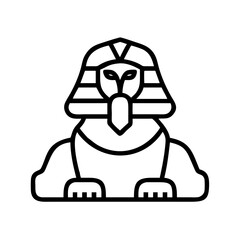 Egyptian sphinx icon vector illustration great sphinx of giza ancient egypt landmark symbol history line art