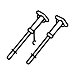 Trekking poles vector illustration: hiking sticks, walking poles, adventure gear, outdoor equipment
