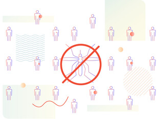 Dengue Fever (DENV) - Avoiding Community Spread  - Stock Illustration