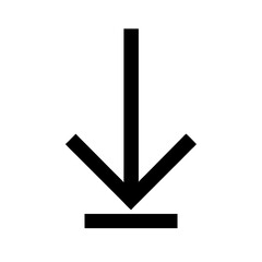 arrow small down glyph  vector flat icon