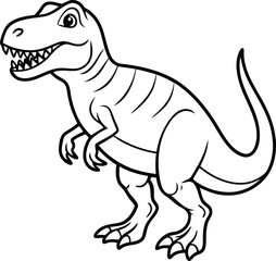 Tyrannosaurus Dinosaur Line Art  in Black and White © Crazy Dreamy Boy