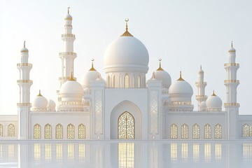 Obraz premium 3D Eid Mubarak Banners Isolated and White Background