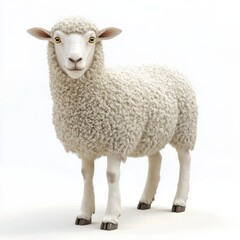 Fototapeta premium 3D Sheep Isolated and White Background