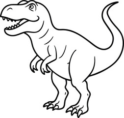 Tyrannosaurus Dinosaur Line Art  in Black and White © Crazy Dreamy Boy