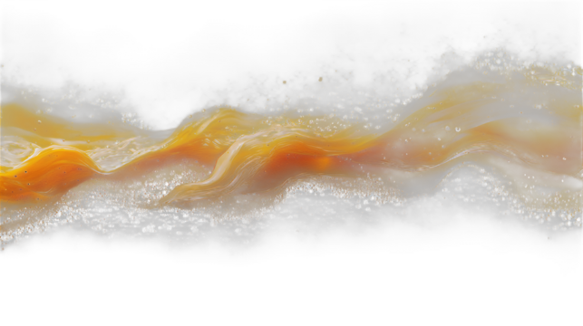 a wave of fire and smoke on a transparent background, PNG image, PNG file, Generative art.