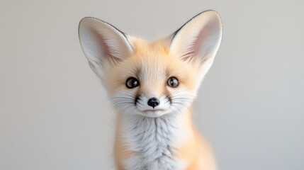 Adorable baby fox, close-up portrait
