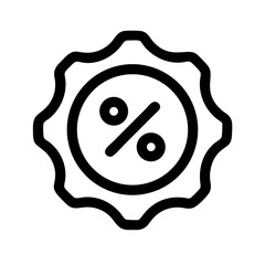 badge percent glyph  vector flat icon