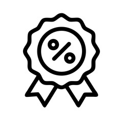 badge percent glyph  vector flat icon