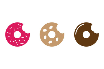 Donut icons set. bakery, dessert, and food themes concept. Vector illustration.