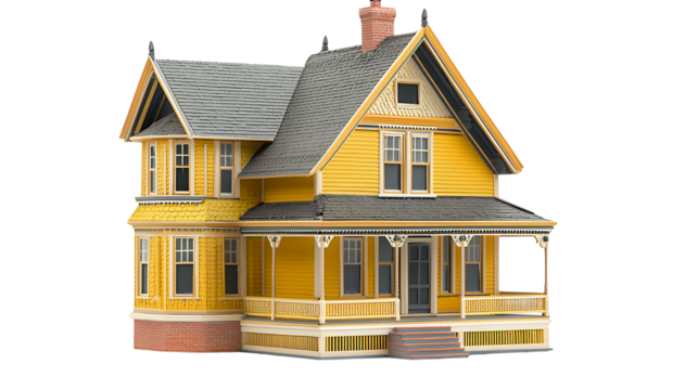 a 3d model of a house on a transparent background, PNG image, PNG file, Generative art.