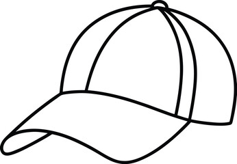 Cap Icon Line Art Vector | Headwear, Fashion & Accessory Line Art