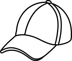 Cap Icon Line Art Vector | Headwear, Fashion & Accessory Line Art