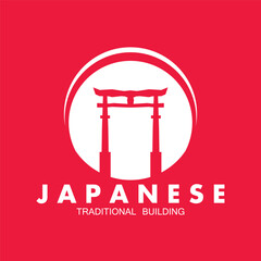 torii gate logo icon vector illustration template design