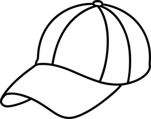 Cap Icon Line Art Vector | Headwear, Fashion & Accessory Line Art