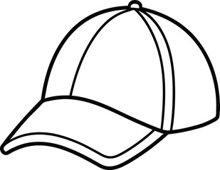 Cap Icon Line Art Vector | Headwear, Fashion & Accessory Line Art