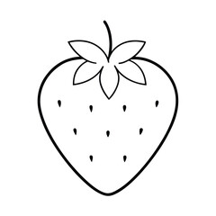 wild strawberry fruit line art vector illustration