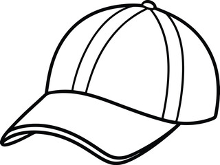 Cap Icon Line Art Vector | Headwear, Fashion & Accessory Line Art