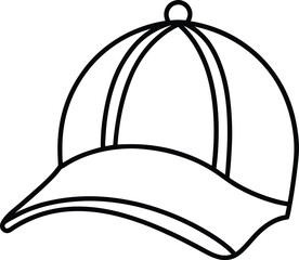 Cap Icon Line Art Vector | Headwear, Fashion & Accessory Line Art