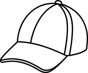 Cap Icon Line Art Vector | Headwear, Fashion & Accessory Line Art