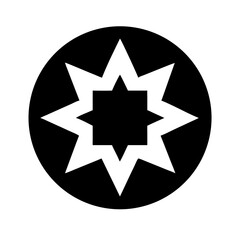 bahai glyph  vector flat icon
