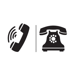 retro phone icon silhouette