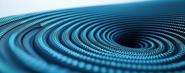 Obraz premium A vibrant, abstract design featuring concentric blue circles, suggesting depth and movement in a digital landscape.