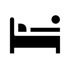 bed glyph  vector flat icon