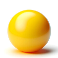 yellow plastic ball isolated on white background