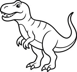 Obraz premium Tyrannosaurus Dinosaur Line Art in Black and White
