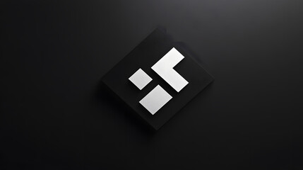 Obraz premium Abstract Design: A sophisticated design of a geometric shape, emblem, symbol on a dark background. The abstract composition captivates with its minimalist aesthetics, clean lines, and bold contrast.