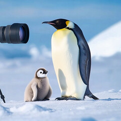 Fototapeta premium penguin posing for a camera
