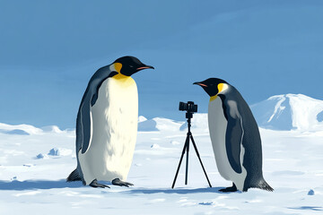 Obraz premium penguin posing for a camera