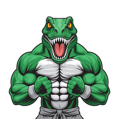 Obraz premium dinosaur mascot vector illustration muscular t rex design