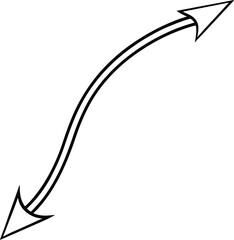 Curved Arrow Line Art Vector | Direction, Navigation & Icon Line Art