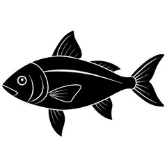 fish on a white background silhouette