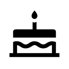 cake birthday glyph  vector flat icon