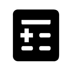 calculator glyph  vector flat icon