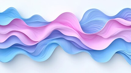 Fototapeta premium Abstract Pastel Waves: A Serene Digital Artwork