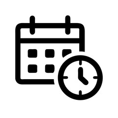 calendar clock  vector flat icon