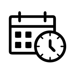 calendar clock  vector flat icon