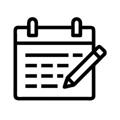calendar lines pen  vector flat icon