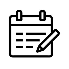 calendar lines pen  vector flat icon