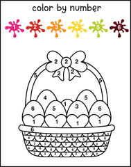 color by number for kids worksheet