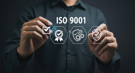 ISO 9001: Quality Management System. Certification, Standards, Compliance, Process Improvement, Business Excellence, Audit, and Customer Satisfaction.