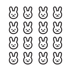 set of easter rabbits