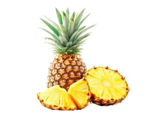 Fresh pineapple with half cut