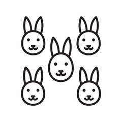 set of easter rabbits
